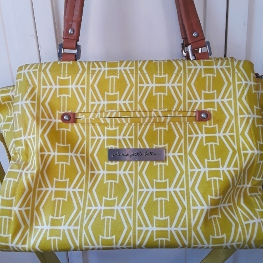 Petunia Pickle Bottom Yellow Geometric Baby Bag